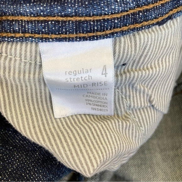 Old Navy Y2K Straight Leg Jeans Mid Rise Dark Wash Denim Side Pockets Size 4 - Picture 12 of 14